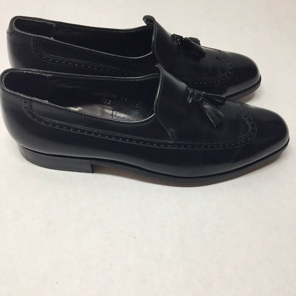 Whippet II Collection Black Leather Wingtip Oxford Shoes Size Men's US 10 C - Picture 4 of 8